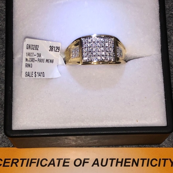 Mens real diamond real gold 10k wedding band FREE APPRAISAL NOT plated not fake! - Picture 6 of 7